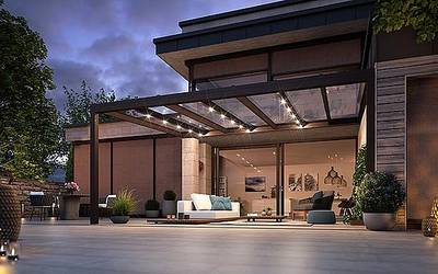 Terrasse, überdachung, Nyon, 