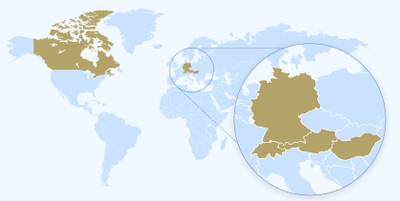 Carte du monde avec la localisation active de STOBAG
